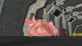 Beautiful Big Breasted Shemales Fuck Each Others Ass Machinery Position 3D