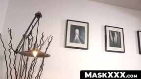 MaskXXX.com - Masked muscular homo's masturbation and mature gay blowjob