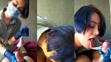 Just a quick blowjob from a dirty nurse