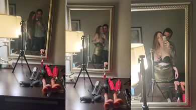 Showing my friend the new toy collection I will be using all night