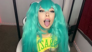 Brazilian HATSUNE MIKU cosplay spitty AHEGAO drooling