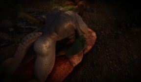 Argonian ruts with a throbbing cock on public display