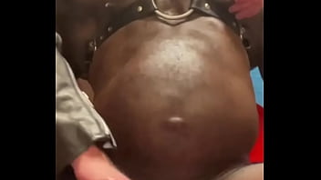 Big Muscle Black Dad Receives BBC and Big Chest Worship