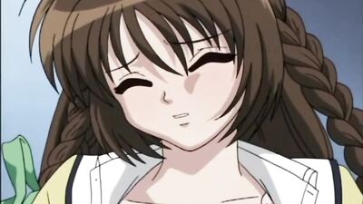 Big tits Japanese anime slut gets drenched in cum in a messy threesome