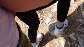 Publicly fucked this bitch on the mountain and filled her pussy with cum!