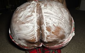 Playing with whipped cream and cherries