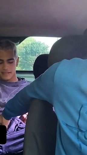 Cute Blonde Boy Edipo Rey Strokes Horny Driver Leo Blue's Cock In The Taxi Full Movie - Dick Rides   Clip 1