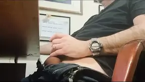 Men Jerk One Big Dick in Office