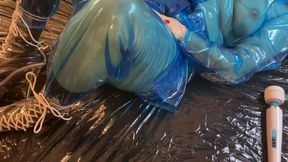 Blue Transparent PVC Plastic Masturbation