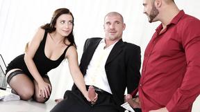 ”Bi Sex trio have fun in the office”