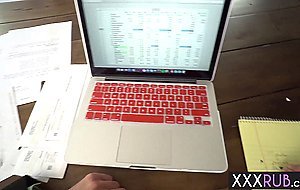 Before hardcore sex MILF massage guys penis so nice