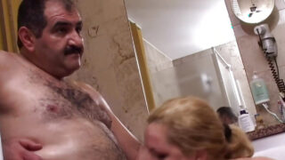 Curvy amateur mature blonde Eva Anders takes a hard anal pounding