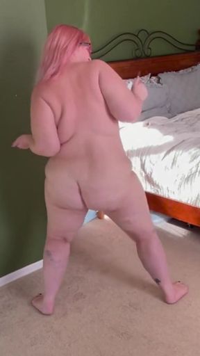 Powerful moment from &quot;200 Striptease: It&#039;s gettin hot in here BBW Dances and jiggles her fat chubby body personal lap dance&quot;