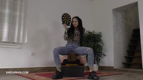 Mistress Cleo Sits on His Slave's Face to Smoke!