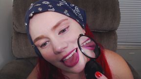 Tongue Mouth Teeth Fetish with Mirror