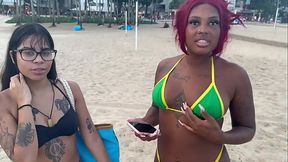I called two girls over to the beach to film porn and offered them money  Do you think they&#8242;d accept?