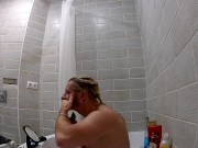 Bearded & long haired Viking stepdaddy in shower (or my real shave & wash routine).