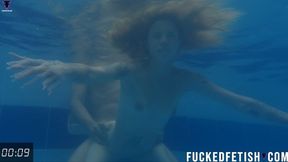 WMV Ashlee Rose Romantic Underwater Fuck Silver Dress Slim Blonde