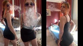 Just chilling at home smoking, striking poses for you