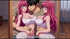 Stepbrother help stepsister in yoga and press her boobs