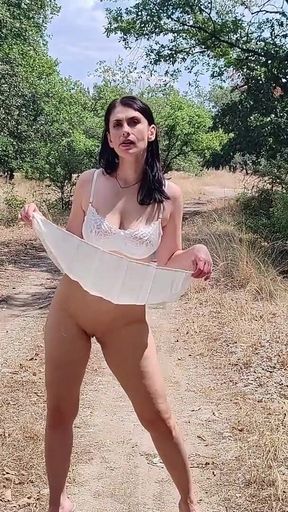 Slave Tih Is Punished to Show His Naked Pussy on the Highway