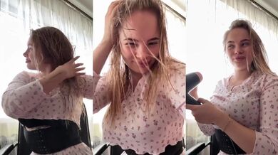 Nipple piercings then cum on big tits slut begs for more