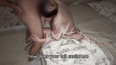 Silk robe teasing turns to loud moaning and a massive creampie anal