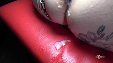Tattoo babe creampie gangbang milf in action