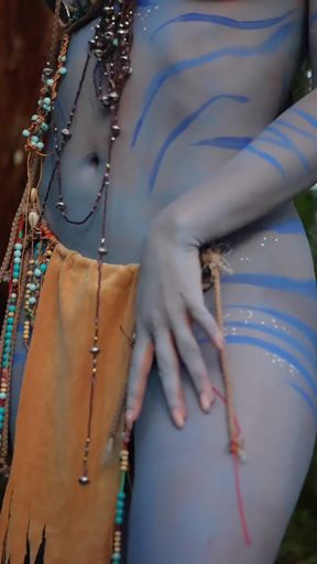 Blue and Yellow Body Paint