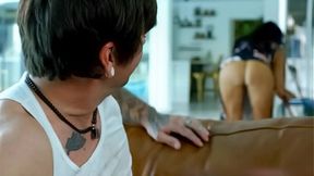 Caught Gazing at My Step Mom�s Naughty Ass While Cleaning