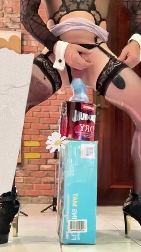 Super Hot Tranny Benito414 Rides a Huge Blue Dildo