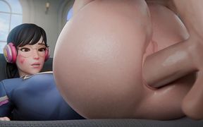 Overwatch D.va Bad Girl Academy - Ruins Test, Takes Mentor's Cock Deep in Ass