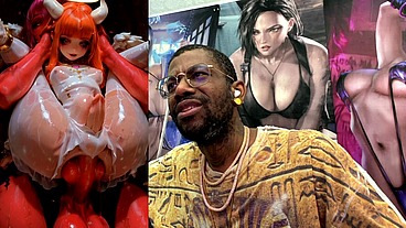 Petite Short Stack Ginger Angel Transgender Girl Getting Ass Fucked By Demon Cock, AI Generated
