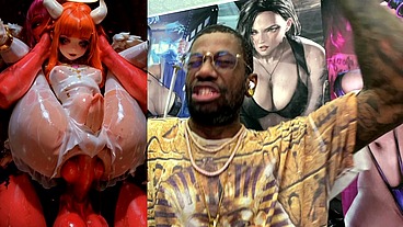 Petite Short Stack Ginger Angel Transgender Girl Getting Ass Fucked By Demon Cock, AI Generated