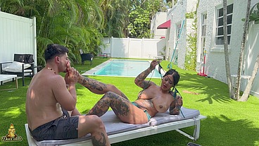 CONNIE PERIGNON FUCK WITH DAVE CANDLE ON HER GARDEN CUM ON FEET