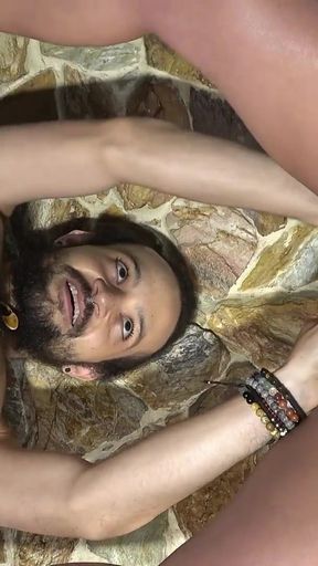 Epic moment from &quot;Lovely couple play with Kegel balls and a powerful clit vibrator. She squirts too much above him&quot;