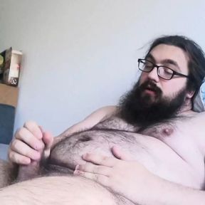 Fat bear cums through his gainer fantasy