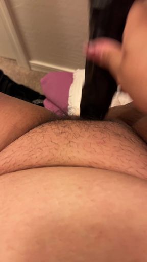 Plus-size black vixen gets wet and squirts alone with hairy thick