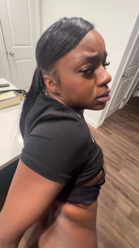 Ebony Fucks Her Big Dick Homeboy After a Wild Night