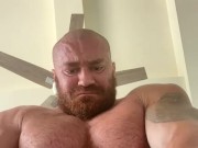 Hairy big dick bodybuilding oozes tons of precum. OnlyfansBeefBeast Hung big cock musclebear Daddy