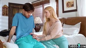 Hot blonde MILF stepmom Sarah Vandella discovers condoms and gets a dirty idea