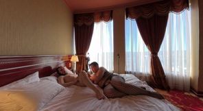 Stepmom Celebrates Stepson's Birthday at the Hotel, Hard Anal, Blowjob