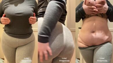 Busty plumper with a hairy pussy Irina Priroda masturbates in front of the mirror