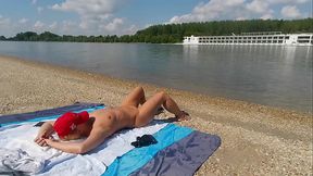 Ariela Rider exhibicionist public On the Danube bank