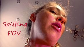 Spitting and licking POV