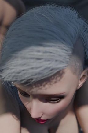 Nexus-3 Orbit Station Meta Gives Sloppy Blowjob, Deepthroat &amp; Hard Doggystyle Assfuck Until Cum on Tits