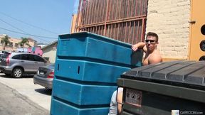 Adam Russo Sucks Cock Between Dumpsters - Gay XXX