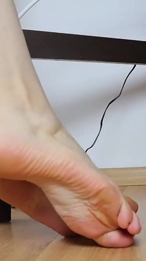 Secret Office Tickle Trap: Under Desk Dangling & Foot Tickling