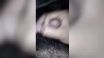 Hairy Chinese stud jerks his big uncut cock until he cums hard