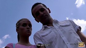 Vinna Reed's petite frame gets a workout in park pick-up with her horny boyfriend
